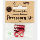 Peatys x Chris King Tubeless Valves Accessory Kit, Red