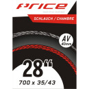 Price Schlauch Tour/ Gravel, 700x35-43C, AV40, Ventil 40mm, Box à 10 Stk.