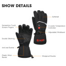 SAVIOR heated finger glove winter sports SHGS66B Unisex Black L
