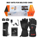 SAVIOR heated finger glove winter sports SHGS66B Unisex Black M