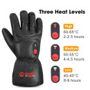 SAVIOR heated finger glove leather unisex Black L