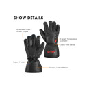 SAVIOR heated finger glove leather unisex Black S