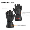 SAVIOR beheizbarer Fingerhandschuh Leder Unisex Black XL