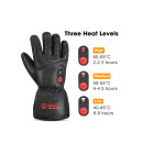 SAVIOR heated finger glove leather unisex Black XS