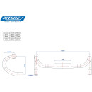Ritchey Road handlebar Comp 20 Curve 44cm (c-c), BB black, 31.8mm, Di2 internal routing