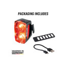 Sigma rear light RL 150 with brake light function, 15600, including USB charging cable, clip holder