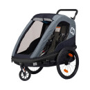 Avenida Twin bicycle trailer blue with suspension