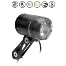 Supernova V1280 e-bike headlight 12-60V DC, black with switch, 12V taillight cable, multimount bracket, Terraflux 4 lens.