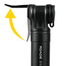 Topeak Roadie 2Stage, mini pump, with 2-stage pressure adjustment up to 160 psi / 11 bar, only for Presta valves, 16.2cm, black