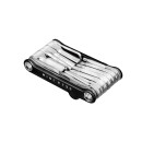 Topeak Mini Tool PT30, 30 funzioni, con rivetto per catena, nero con Power Link Tool e borsa in neoprene