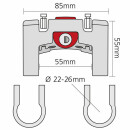 Adattatore manubrio Klick-fix standard, con blocco per manubrio Ø 22- 26 mm, max. 7 kg