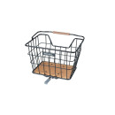 Basil NORDLAND MIK luggage carrier basket, coarse mesh, black, bamboo bottom 23L, MIK adapter plate pre-mounted