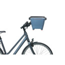 Basil BUDDY KF dog bike basket, faded denim Incl. KF adapter plate, cushion, collar adjustable carrying handle L44xW32xH22 cm, 32L, Klickfix adapter plate incl.