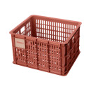 Basil bike crate M,29.5L, recycled plastic, terra red