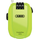 Abus Combiflex StopOver Antivol à câble Neon 65cm, code à 3 chiffres, câble de 1,2mm, jaune