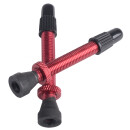 Response tubeless valve, 44mm French Alu red removeable pair TRV-03A-2