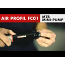 Pompa Zéfal, AIR PROFIL FC01, ergonomica, argento/nero, Presta/Schrader, lunghezza 200 mm, pressione 6 bar, 8430