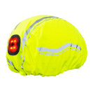 WOWOW Copertura per casco, HELMET RAIN COVER CORSA, con LED, impermeabile, strisce luminose 3M, giallo