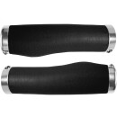 Ergotec grips, KYOTO silicone / aluminum grip Ø: 22 length:130/130 black