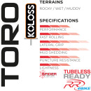 Hutchinson folding tire, TORO KOLOSS 29x2.60 (66-622) e-Bike50 ece R75, Tubeless Ready, Spidertech PV703492