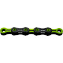 KMC chain, X11 DLC, black/green, 118 links