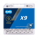 KMC chain, X9, silver, 114 links 9-speed