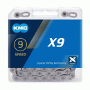KMC chain, X9, gray, 114 links 9-speed