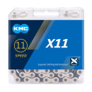 Chaîne KMC, X11, silver/black, 118 maillons 11 fois