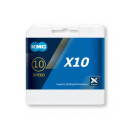Chaîne KMC, X10, silver/black, 114 maillons 10 fois