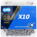 Catena KMC, X10, grigia, 114 maglie a 10 velocità