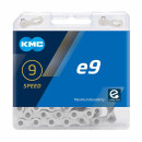 KMC chain, e9 silver, 122 links 9-speed