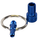 by.Schulz Adaptateur de valve, Mini-Tool Alu anodisé blue 1 pièce