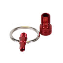 by.Schulz Adaptateur de valve, Mini-Tool Alu anodisé red 10er Set