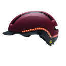 NUTCASE Helm Vio Cabernet matt L-XL 59-62cm MIPS, Front-Seiten-Rück LEDs 360°, USB