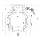 AXA Rahmenschloss, IMENSO X-LARGE, Öffnung: 71/92mm, Schlüssel abziehbar