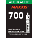 Tubo Maxxis Welter Weight Box laminato 0,8 mm, Presta RVC (LL), 700x33-50, 33/50-622, valvola 48 mm