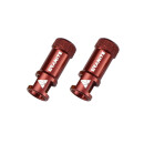 GRANITE Juicy Nipple, set de capuchons de valve, clé de valve incluse, usinage CNC, anodisé, RED - rouge
