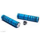 absoluteBLACK, grips, SILICONE GRIPS, incl. aluminum end caps, fluo BLUE/ blue
