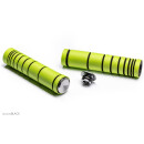 absoluteBLACK, grips, SILICONE GRIPS, incl. aluminum end caps, GREEN Lime/ green