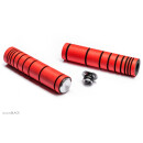 absoluteBLACK, grips, SILICONE GRIPS, incl. aluminum end caps, fluo RED/ red