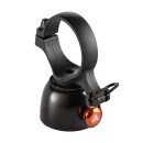 GRANITE CRICKET BELL, Cycling bell, single-strike and cowbell mode in one - BLACK/ORANGE