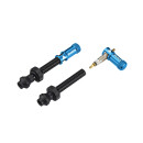 GRANITE Juicy Nipple & Valve Small, Incl. tubeless valves black, length 44mm, valve caps Juicy Nipple, BLUE - blue