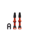 TUNE tubeless valve/valve, 1 pair (2 pieces), length 35mm, Sclaverand, aluminum, red