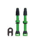 TUNE tubeless valve/valve, 1 pair (2 pieces), length 44mm, Sclaverand, aluminum, froggy green