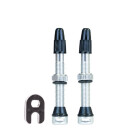 TUNE tubeless valve/valve, 1 pair (2 pieces), length 44mm, Sclaverand, aluminum, silver