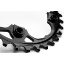 absoluteBLACK, chainring, OVAL, MTB, for Sram 94/4 N/W, integrated thread, BLACK only - only BLACK, 32 teeth