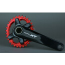 absoluteBLACK, chainring, OVAL, MTB, for Shimano XT M8000/MT700 , assysmetric spider, N/W, RED - ROT, 32 teeth