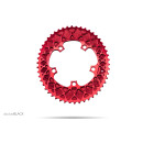 absoluteBLACK, chainring, OVAL, Road, for Sram 5-arm spider with hidden bolt, 2x 110/5, 52 teeth, RED - red - RD