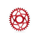 absoluteBLACK, chainring, OVAL, MTB, for Shimano, DIRECT MOUNT, compatible with HG+ 12-speed chain, RED - red, 28 teeth