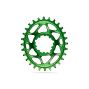 absoluteBLACK, chainring, OVAL, MTB, for Sram, DIRECT MOUNT, GXP - N/W, 6mm offset, GREEN, 28 teeth